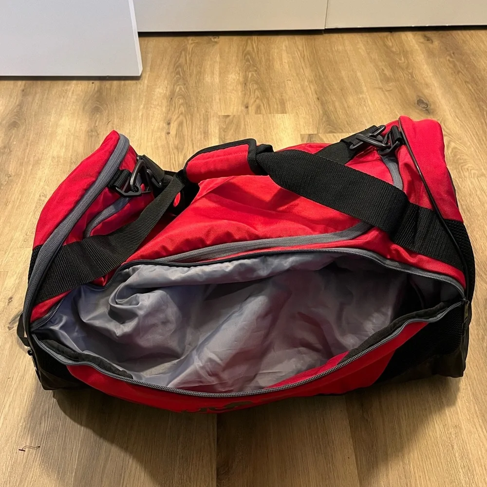 Adidas Red and Black Duffel Bag